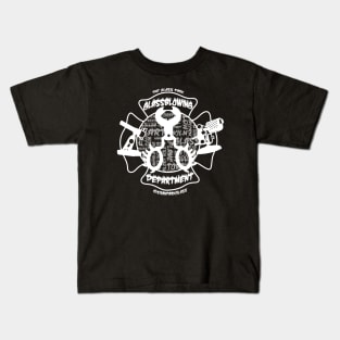 The Glassblowing Crest (WHITE)(@eranparkglass) Kids T-Shirt